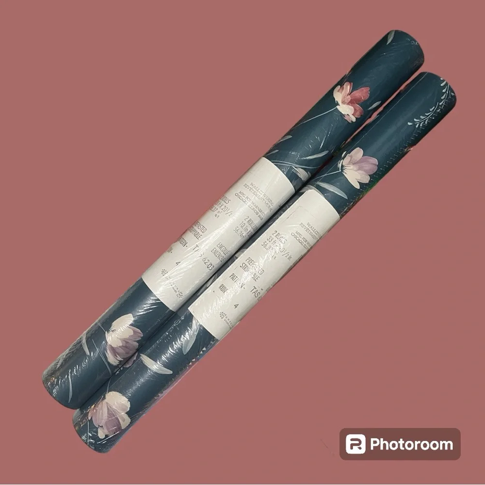 2 vintage warner co revetement mural floral wallpaper double roll